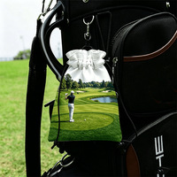 Sac d'accessoires de golf en cuir PU durable et portable avec logo personnalisé, imperméable, qualité supérieure, grande capacité, cordon de serrage