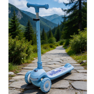 Trottinette pour enfants EN71 avec lumières colorées, musique, plateau durable et roues robustes, pour l'extérieur, 3-10 ans, Foire de Canton 2026 - Product Image 3