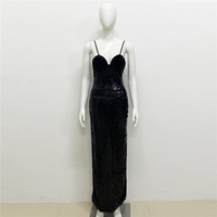 Nouvelle Robe Longue de Soirée 2024 Sexy à Bretelles, Motifs Floraux et Paillettes, Style Célébrité pour Fêtes et Banquets