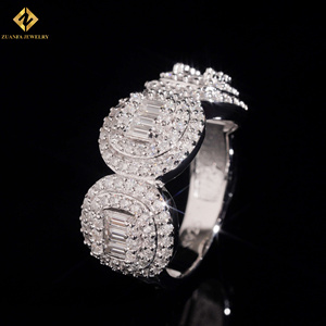 ZUANFA JEWELRY Cluster Shape Moissanite Hip Hop <b>Ring</b> 925 <b>Silver</b> Rhodium Plated Pave Setting Unisex Party Jewelry <b>Man</b> Band <b>Ring</b> - Product Image 5