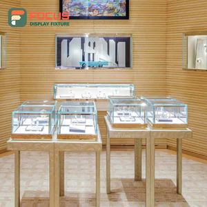 Vitrine de présentation de bijoux en bois de luxe avec éclairage LED, vitrine moderne haut de gamme pour la présentation en magasin de bijoux - Product Image 5