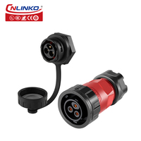 Conector de Enchufe Macho/Hembra Tipo F de Cobre para Soldadura, 3 Pines, IP68, Impermeable, 20A, 500V, Certificado CUL/CE