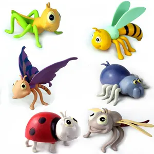 In plastica simpatico cartone animato simulazione mondo di insetti coccinella api divertenti giocattoli regalo cavalletta farfalla Anime modello oceano