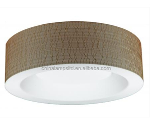 <b>Modern</b> White Linen <b>LED</b> Flush <b>Ceiling</b> <b>Lights</b> Round Interior <b>LED</b> De Techo Lamparas Surface Mounted on Metal Base for Hotel Decor - Product Image 5