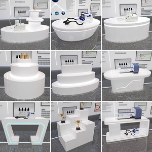 Tủ trưng bày sơn mài tủ trưng bày tùy chỉnh Tủ đảo hình bầu dục công ty gian hàng hàng hóa showroomdisplay - Product Image 1