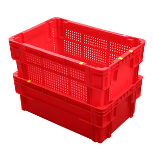 Tham Gia 42L Bán Buôn Nông Nghiệp Thùng Nhựa Vận Chuyển Hậu Cần Stackable Trái Cây Rau Tote Hộp Lưu Trữ Với Xử Lý - Product Image 2