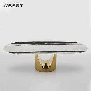 โต๊ะรับประทานอาหารจานหินออกแบบได้ตามต้องการสไตล์นอร์ดิกสำหรับบ้านสไตล์เรียบง่ายดีไซน์ทันสมัยทำจากสแตนเลสหินอ่อนธรรมชาติคุณภาพสูงสำหรับครอบครัวขนาดเล็ก - Product Image 3