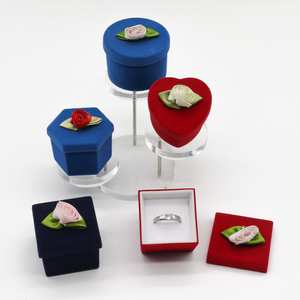 Heart Shaped <b>Ring</b> <b>Box</b>, Round Cylinder <b>Ring</b> <b>Box</b>, Hexagonal Jewelry <b>Box</b>, Square Velvet <b>Ring</b> <b>Box</b>, Rectangle Jewelry Case - Product Image 1