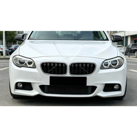 Rejilla Delantera Doble Línea Negra Brillante para BMW Serie 5 F10 F11 2011-2016, Rejilla de Parachoques de Plástico ABS