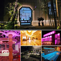 WS2812B setrip LED 144 LED 12V/24V, setrip LED Cob warna-warni WiFi dapat diprogram