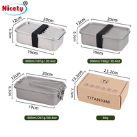 Boîte à bento en titane de 900 ml en gros, vente flash, conteneur de stockage pour le déjeuner, stockage alimentaire pour la restauration