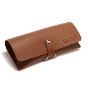 Brown Grey Sunglasses Box Packaging Fashion Accessories Eyeglasses Soft Case Pu Leather Bags Fashion Portable Glasses Bag