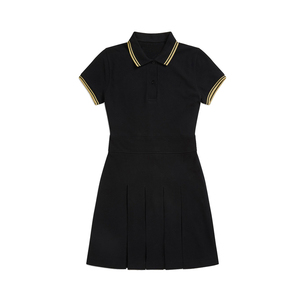 <span class=keywords><strong>Vestido</strong></span> de Tenis Negro de Manga Corta con Falda Plisada en Línea A para Mujer - Product Image 2