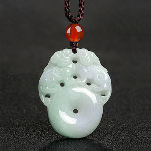 Pendentif Pi Xiu en jadéite naturelle du Myanmar, boucle porte-bonheur, pour hommes et femmes, vente en gros de jade PX22 - Product Image 1