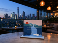 Support de table en bois avec code QR Google Review et NFC pour menu de restaurant, Instagram, Facebook, WhatsApp, LinkedIn pour entreprises