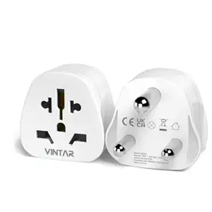 VINTAR Universal Travel Adapter for UK to South Africa Plug Adapter Grounded Type M Plug SA Travel Adapter