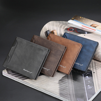 Baellerry Dompet Pendek Kulit Pu Pria, Dompet Pendek Kulit Multi Kartu Terbuka Horisontal