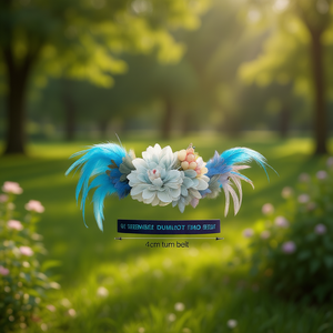 Cinturón floral con plumas, cinturones de cintura de cinta de 4 cm para mujer, accesorio de moda para primavera y verano - Product Image 2