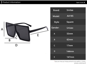 De sombras mujer gafas de sol de moda negro cuadrado gafas grandes marco gafas de sol Vintage Retro gafas Unisex oculos feminino - Product Image 2