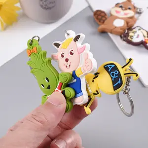 Werbe Pvc 3d niedlichen Silikon Schlüssel anhänger kawaii Anime Designer Krokodil Charme schlechten Hasen Schlüssel bund