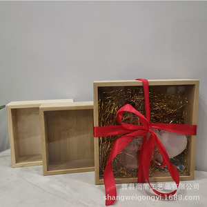 Caja de bambú rectangular de 6 pulgadas de alto con tapa de vidrio, caja de regalo hecha a mano para almacenamiento de artesanías - Product Image 1