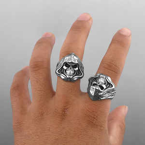 Anello moda satanico della mitologia nordeuropea taglia 13 in acciaio inox anello teschio <span class=keywords><strong>diavolo</strong></span> di Halloween accessorio per gioielli Unisex - Product Image 3