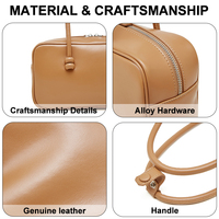 Sac à main en cuir véritable avec fermeture éclair et poignée supérieure, design moderne et souple, idéal pour la ville, le bureau ou les occasions décontractées, sac à bandoulière pour femme, marque privée