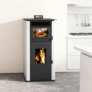 <span class=keywords><strong>Poêle</strong></span> à granulés de biomasse PS OVEN 160 avec <span class=keywords><strong>four</strong></span> intégré, alimentation automatique, <span class=keywords><strong>poêle</strong></span> à granulés de bois sans fumée pour <span class=keywords><strong>le</strong></span> chauffage domestique et la cuisson - Product Image 4