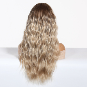 Dark Roots Blonde Obre Cinturón sintético rizado africano Peluca de mar Mezcla mate Fibra resistente al calor de foto real de alta densidad - Product Image 5