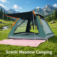Carpa instantánea para acampar de 3-4 personas - Carpa familiar impermeable de 3000 mm con cubierta para lluvia para senderismo al aire libre en EE. UU. y la UE