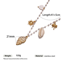Mode été plaqué or polyvalent attrayant bijoux en acier inoxydable coquille conque pendentif colliers