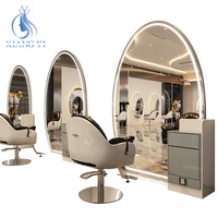 Coiffure miroir de salon led pleine longueur corps stand miroirs suspendus décor miroir mural