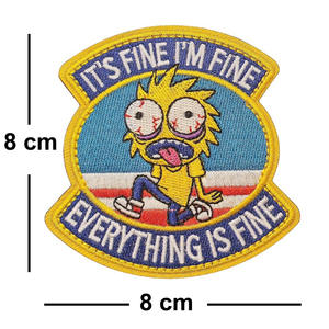 Nouvelle Offre : Patchs Brodés I'M FINE Yeux Rouges Anime Cartoon pour Homme, en Polyester, pour Sacs et Vêtements - Product Image 3