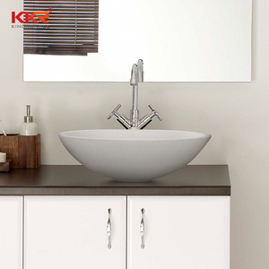 Lavabo Redondo de Piedra de Superficie Sólida de Lujo para Baño - Product Image 4