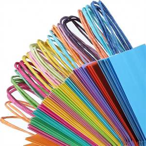 KM Kraft <b>Paper</b> <b>Bags</b> with Handles 26*12*33cm <b>Small</b> Gift Party <b>Bags</b> 16 Different Senior Color Shopping Treat <b>Bags</b> - Product Image 5