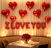 Ensemble de ballons en aluminium de 16 pouces en forme de lettre US « I LOVE YOU », décoration de fête de mariage et de confession