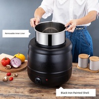 Marmite à soupe électrique de luxe en acier inoxydable noir mat 500W 10L, autoportante, carrée, pour buffet