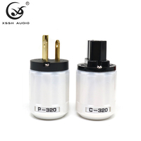 Conector de Alimentación CA de 3 Pines XSSH HIFI, Latón Chapado en Oro Rodio, 15A con Fusible, Conector Eléctrico con Orificio para Cable de 6.5 a 17mm