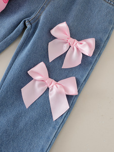 <span class=keywords><strong>Abbigliamento</strong></span> per Bambini Nuova Collezione Primavera/Estate, Set Due Pezzi con Top a Collo Tondo e Jeans con Fiocco, Vendita all'Ingrosso per <span class=keywords><strong>Abbigliamento</strong></span> <span class=keywords><strong>Bambina</strong></span> - Product Image 6