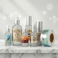 Étiquettes personnalisées pour flacons cosmétiques, autocollants en feuille d'or PET imperméables et autocollants pour sérum et lotion OEM