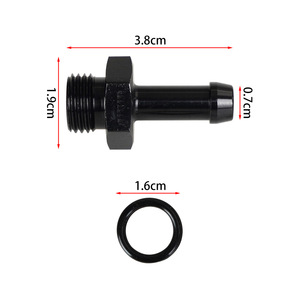 Adaptador de línea de combustible de aleación de aluminio, rosca externa 6AN a conector de manguera 5/16, negro, para modificación de automóviles - Product Image 1