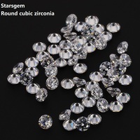 Starsgem Zircone cubique synthétique blanche de qualité 5A, forme ronde mystique, 0,7 à 2,9 mm, pour vente en gros