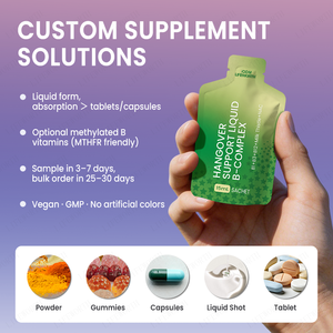 Líquido para el Respalde del Día Seguinte Lifeworth, Marca Privada, Complejo <span class=keywords><strong>B</strong></span>, OEM ODM, <span class=keywords><strong>Vitamina</strong></span> <span class=keywords><strong>B</strong></span> con NAC y Cardo Mariano, Sobre de 15 ml - Product Image 2