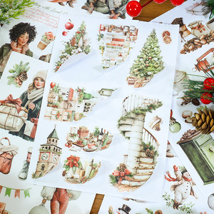 20 feuilles d'autocollants de Noël découpés au laser par paquet, adaptés à l'écriture, à la décoration de cahiers, aux collages et aux livres d'autocollants. - Product Image 3