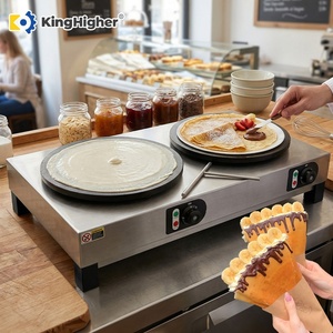 Nouvelle machine à crêpes double professionnelle, électrique, commerciale, en acier inoxydable, antiadhésive, pour hôtels - Product Image 1
