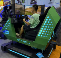 Cockpit de simulateur de course 4DOF captivant avec 3 écrans, simulateur de jeu de conduite automobile en métal et PC pour parcs d'attractions