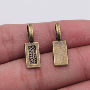 Support de pendentif rectangulaire à coller 21x6.7mm à 1 boucle en alliage de zinc argent antique pour collier <span class=keywords><strong>Scrabble</strong></span> - Product Image 4