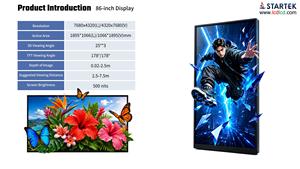 จอแสดงผล LCD 3 มิติแบบมองเห็นได้ด้วยตาเปล่า ขนาด 86 นิ้ว ความละเอียด 4320x7680 8K 99% NTSC 500cd/m DP มุมมองหลายทิศทาง พร้อมเทคโนโลยี Spatial Occlusion รุ่น KD860UHFVA003-Mon - Product Image 2