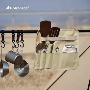 SHINETRIP ngoài trời di động gấp dao kéo tổ chức Túi nơi chủ Hooks picnic Kit Tripod nơi chủ túi vuông