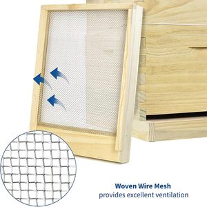 10 khung langstroth tổ ong sàng lọc dưới Hội Đồng Quản trị 304 thép không gỉ Net + Khay PVC công cụ nuôi ong Hive công cụ màn hình - Product Image 3